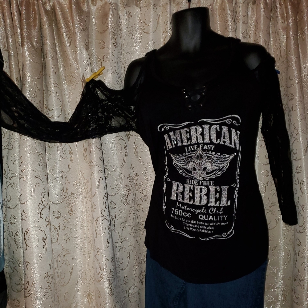 Ladies AMERICAN REBEL motorcycle shirt XL